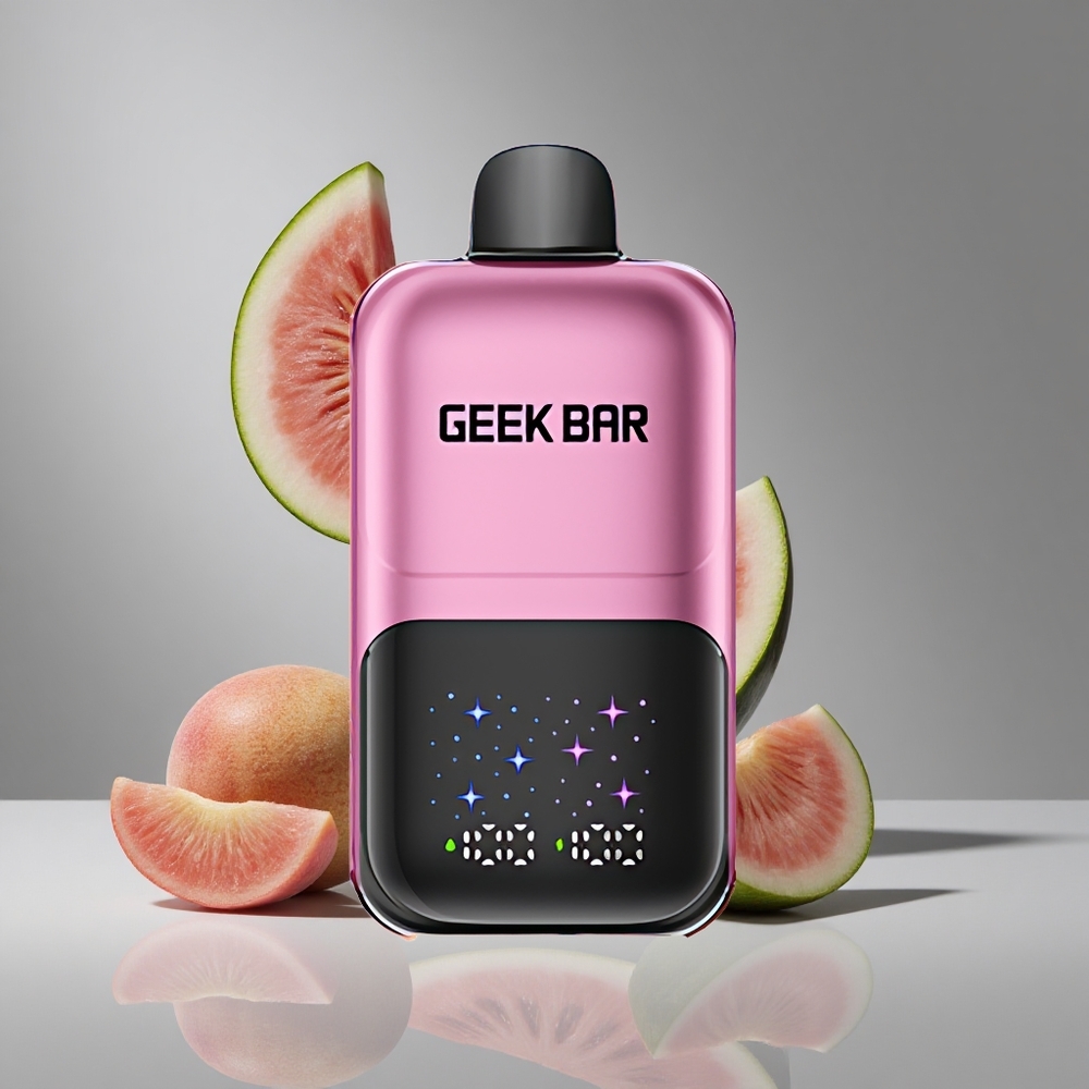 GEEK BAR 2GO 50000パフ ピーチ＆ウォーターメロン 20mlデュアルタンク リチャージャブルバッテリー