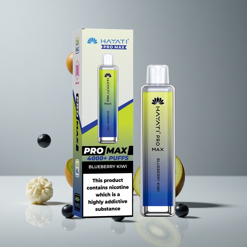 Hayati Pro Max 4000 パフ ディスポーザブル ベイプ ブルーベリー キウイ 1400mAh バッテリー 2ml タンク
