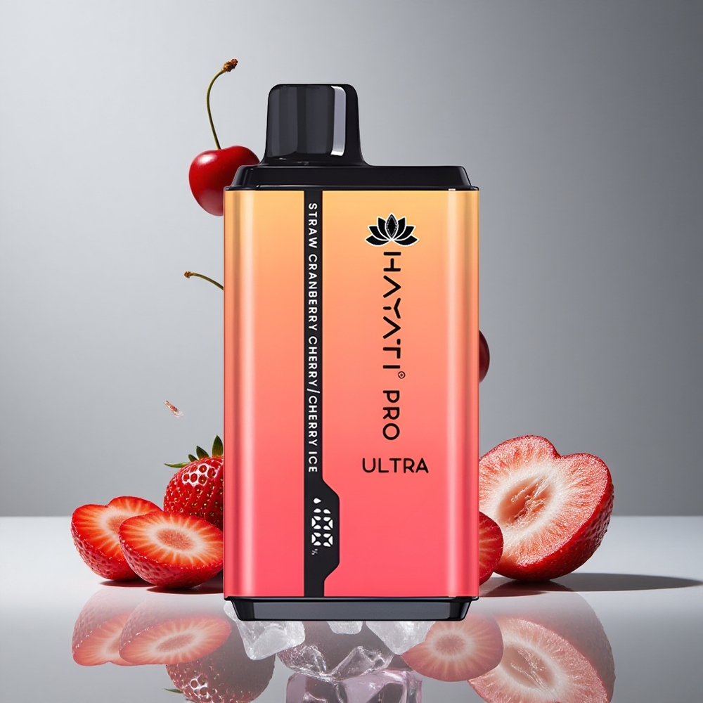Hayati Pro Ultra 15000パフ ストロベリー クランベリー チェリー アイス 850mAh 24ml