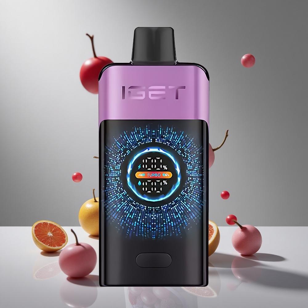 IGET ONE 12000パフ ディスポーザブルベイプ チュパチュップス グレープ 2700mAhバッテリー 0.6オームデュアルメッシュコイル