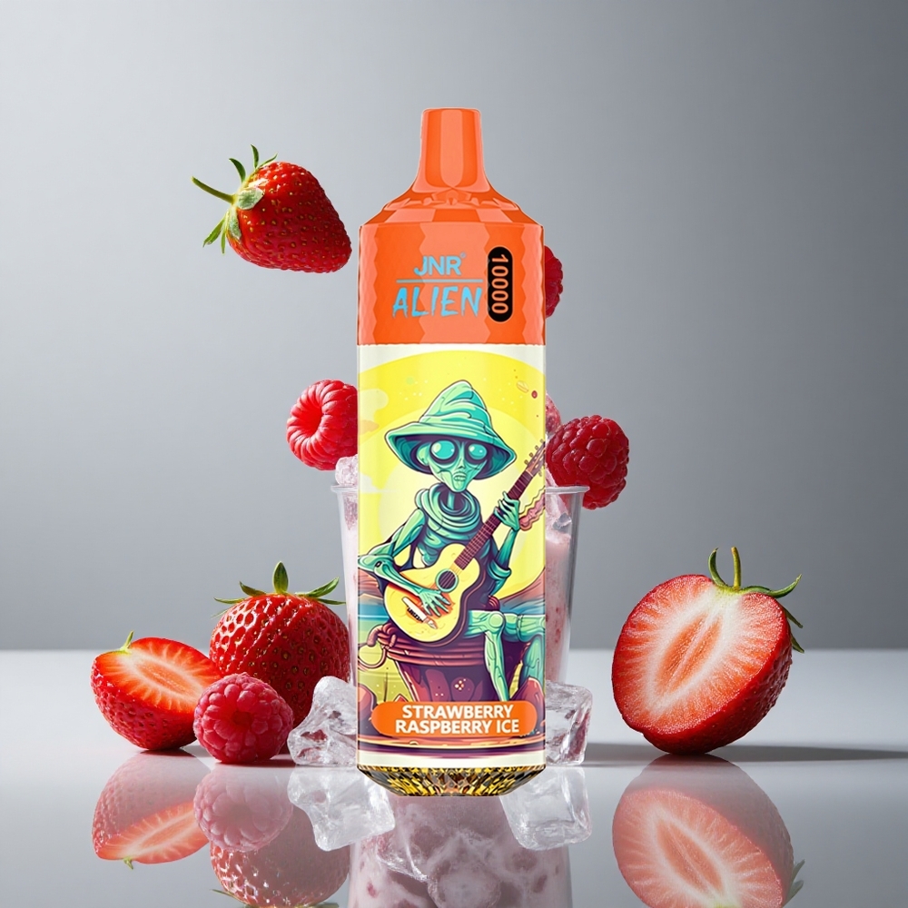 JNR Alien 10000 パフ ストロベリーラズベリーアイス 850mAhバッテリー 20ml