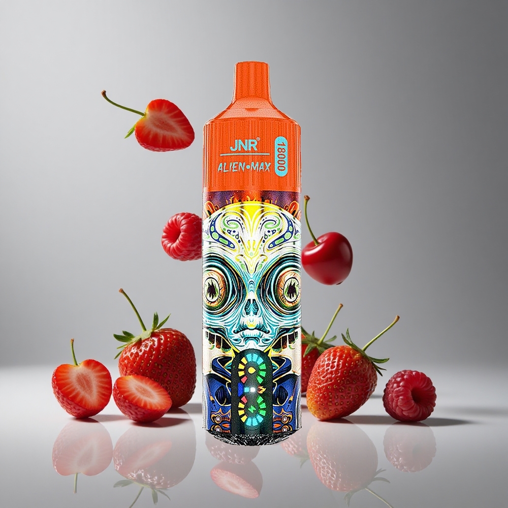 JNR Alien Max 18000パフ ストロベリー ラズベリー チェリー デュアルメッシュコイル 28ml