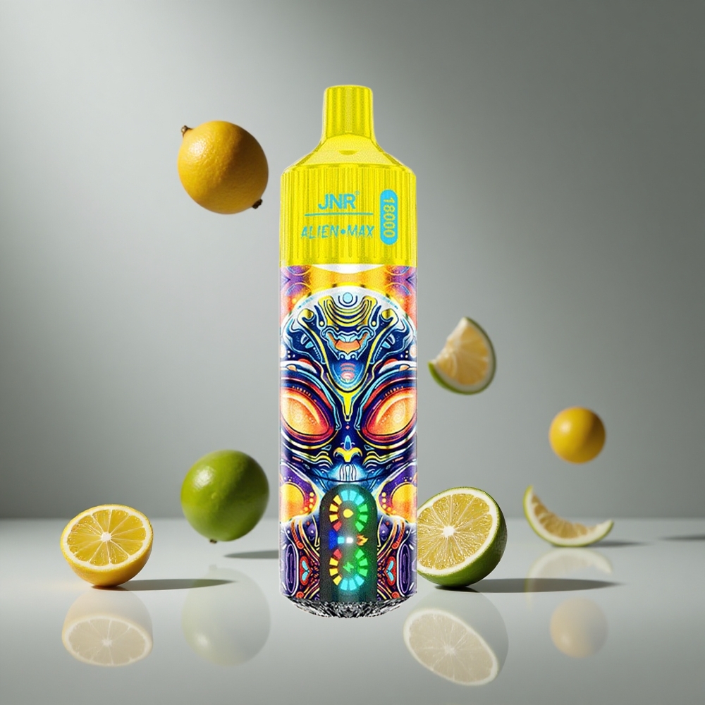 JNR Alien Max 18000 パフ レモン & ライム デュアル メッシュ コイル & タイプC クイック チャージ