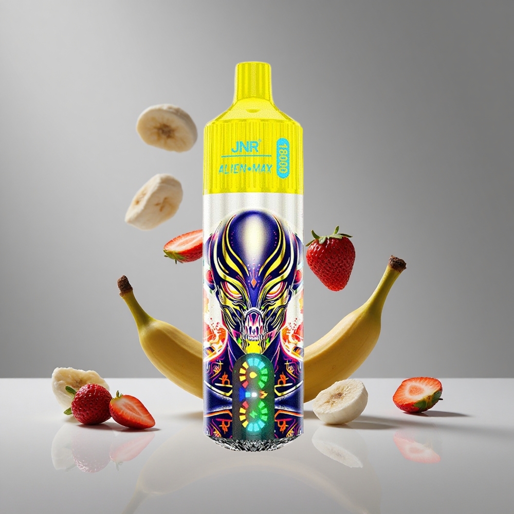 JNR Alien Max 18000パフ ストロベリーバナナ デュアルメッシュコイル&タイプC急速充電