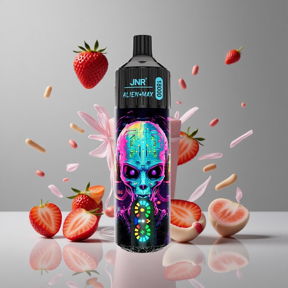 JNR Alien Max 18000プフ デュアルメッシュコイル＆デュアルコア ハババブルストロベリー