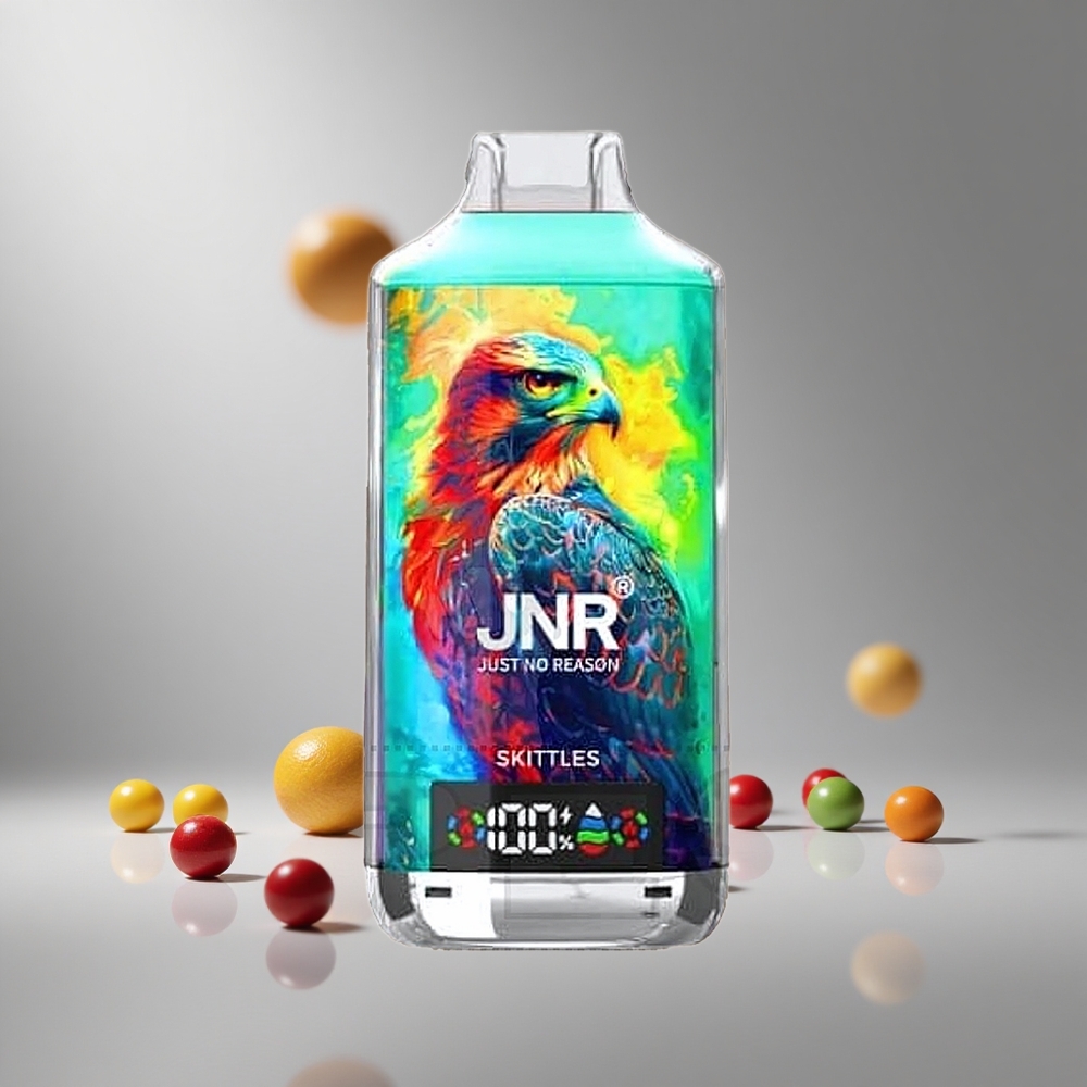 JNR Falcon X 18000パフ スキットルズ 750mAh 24ml デュアルメッシュコイル デジタルディスプレイ