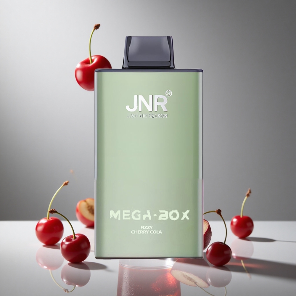 JNR Mega Box 25000パフ ディスポーザブルベイプ フィジーチェリーコーラ 30ml 2%ニコチン