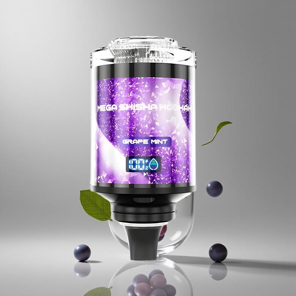 JNR Mega Shisha Hookah 100000パフ デスクトップ互換 グレープミント 60ml容量 2200mAhバッテリー