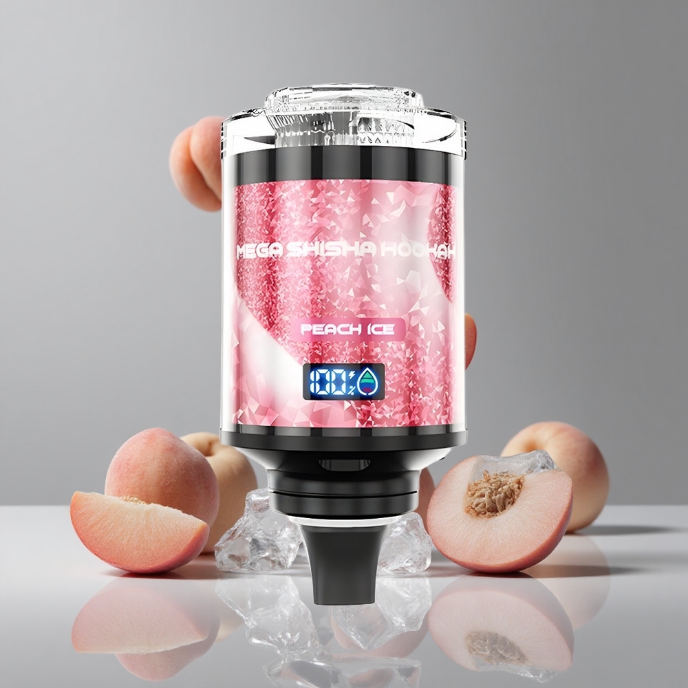 JNR Mega Shisha Hookah 100000パフ 60ml ピーチアイス デスクトップ互換型
