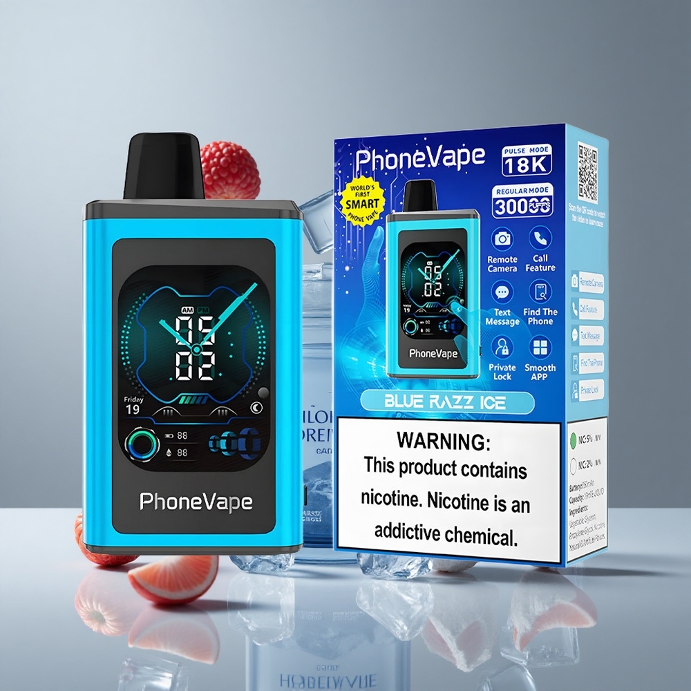 JNR PhoneVape 30000 パフ ブルーレズアイス 850mAh Type-C充電可能 2% 5%ニコチン