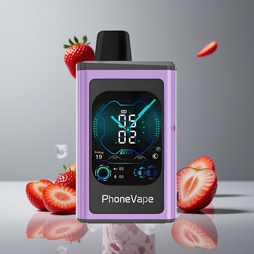 JNR PhoneVape 30000パフ いちごアイス 850mAh Type-C充電可能 ニコチン濃度2%・5%