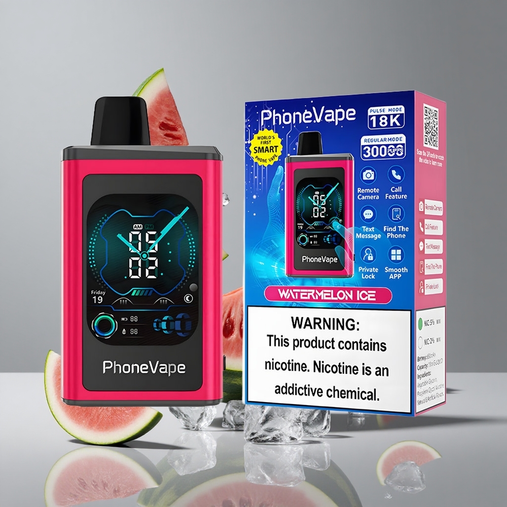 JNR PhoneVape 30000パフ スイカアイス 850mAh Type-C充電 2% 5% ニコチン