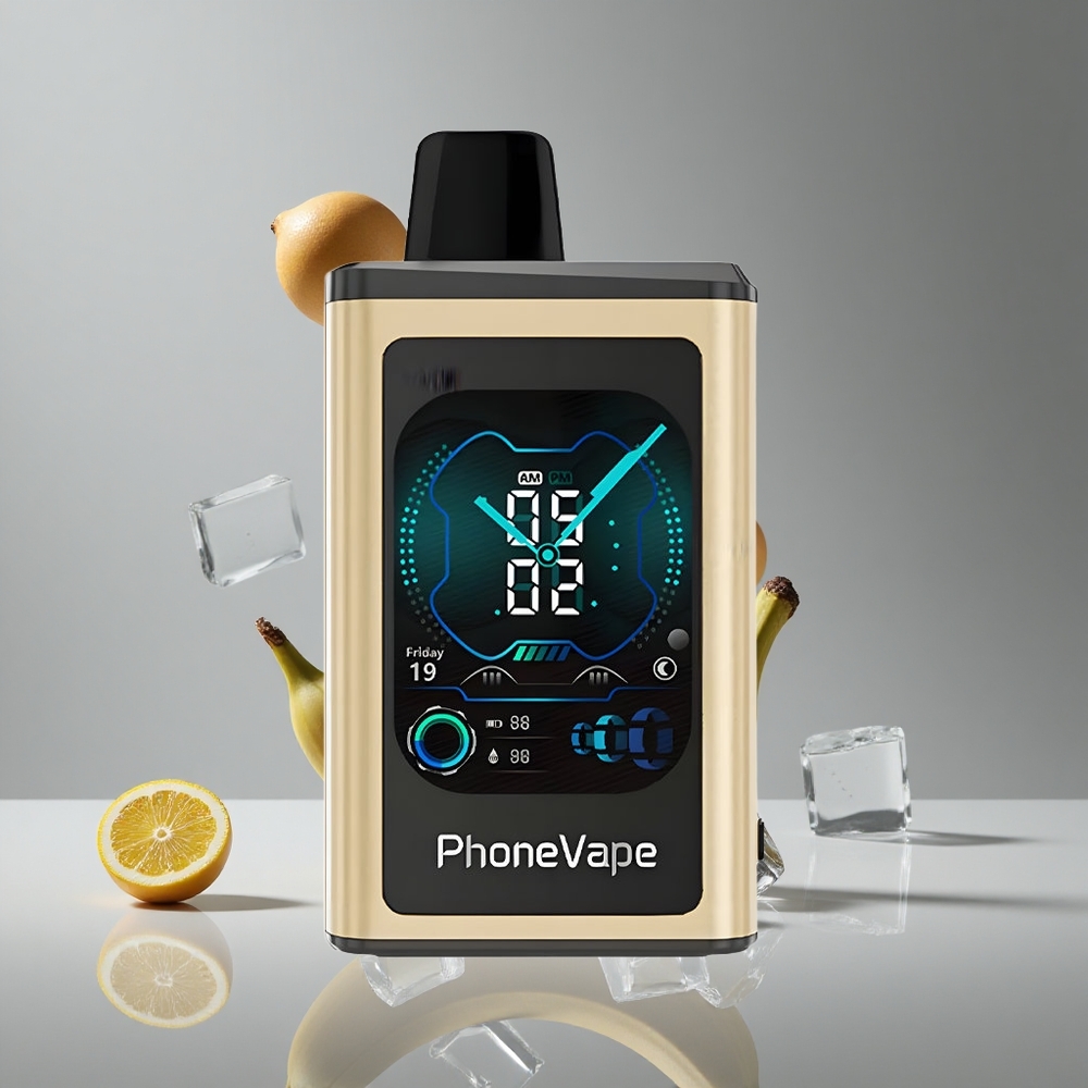 JNR PhoneVape 30000パフ バナナアイス フルディスプレイ画面 850mAh Type-C充電式バッテリー
