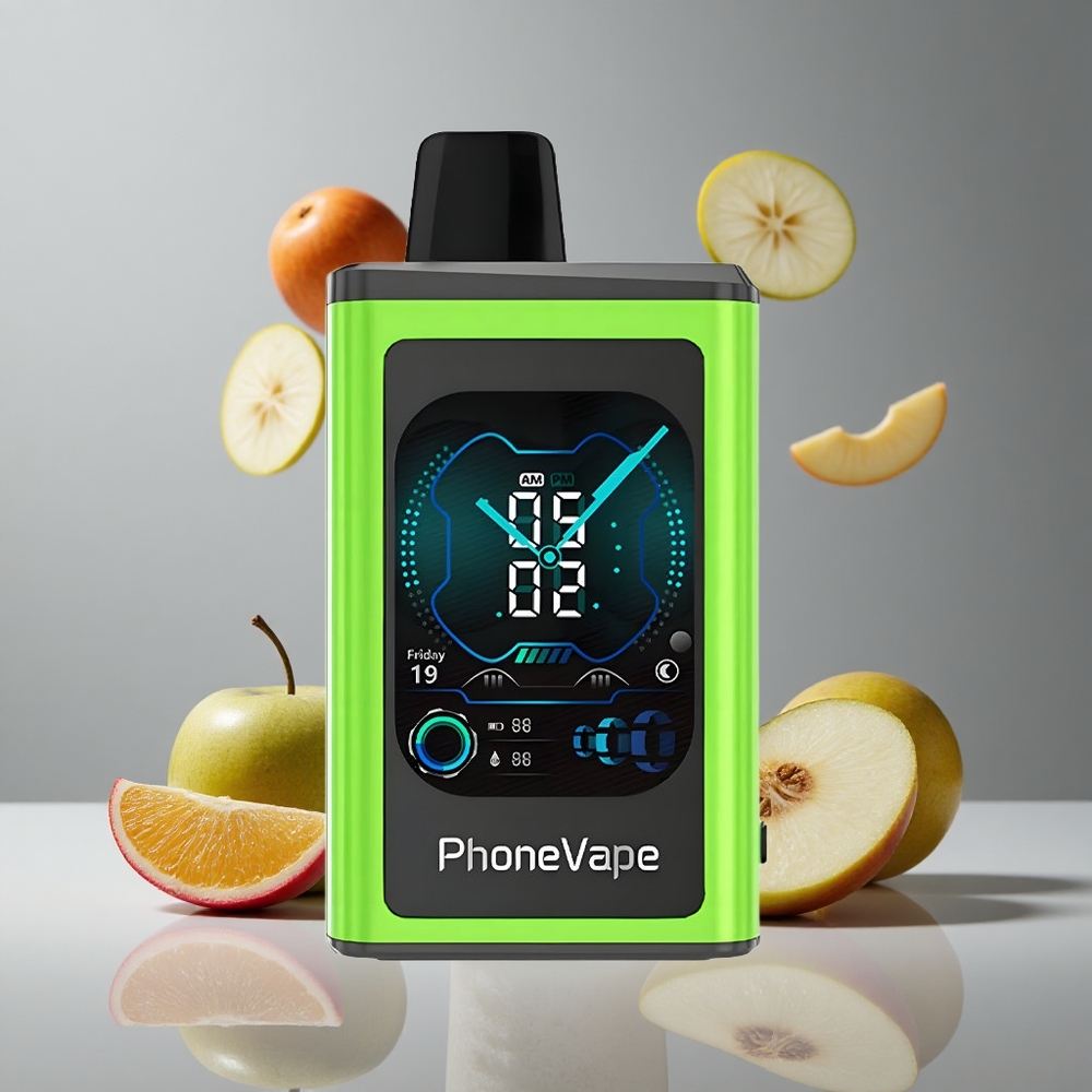 JNR PhoneVape 30000パフ 850mAh Type-C充電可能 サワーアップルアイス ディスポーザブルベイプ
