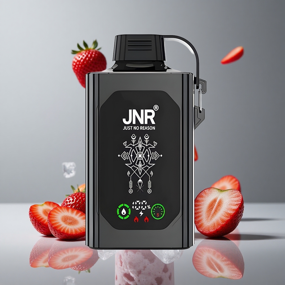 JNR Shisha Hookah Box 20500パフ ストロベリーアイス HDディスプレイ デュアルメッシュコイル