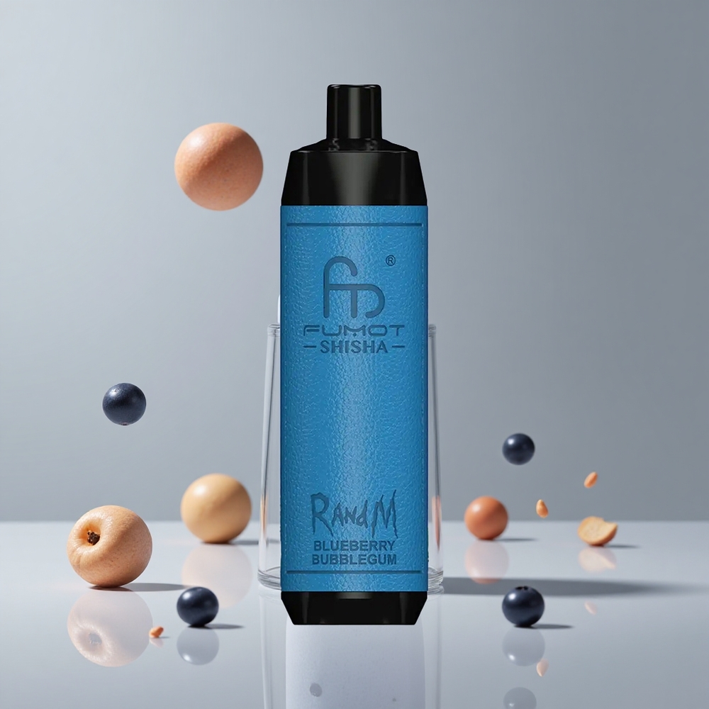 RandM Fumot Shisha 10000パフ ブルーベリー バブルガム 18ml プレフィル 0.5% ニコチン