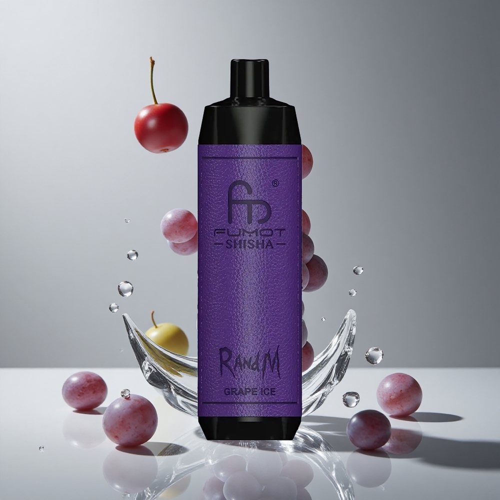 RandM Fumot Shisha 10000パフ グレープアイス 18mlプレフィル 0.5%ニコチン