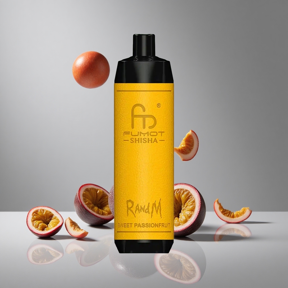 RandM Fumot Shisha 10000パフ スイートパッションフルーツ 18mlプリフィルド 0.6オームメッシュコイル