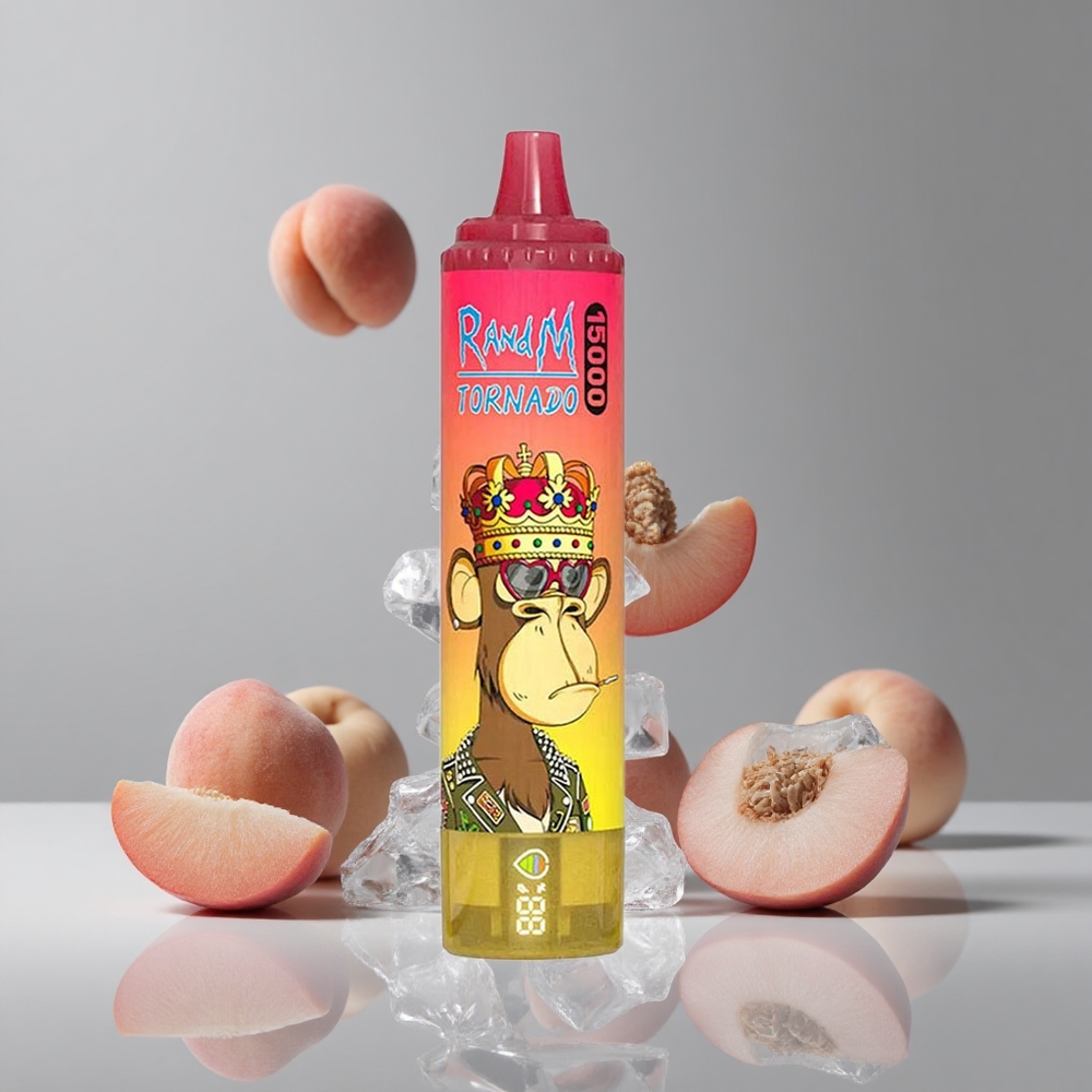 RandM Fumot Tornado 15000パフ ピーチアイス 25ml メッシュコイル