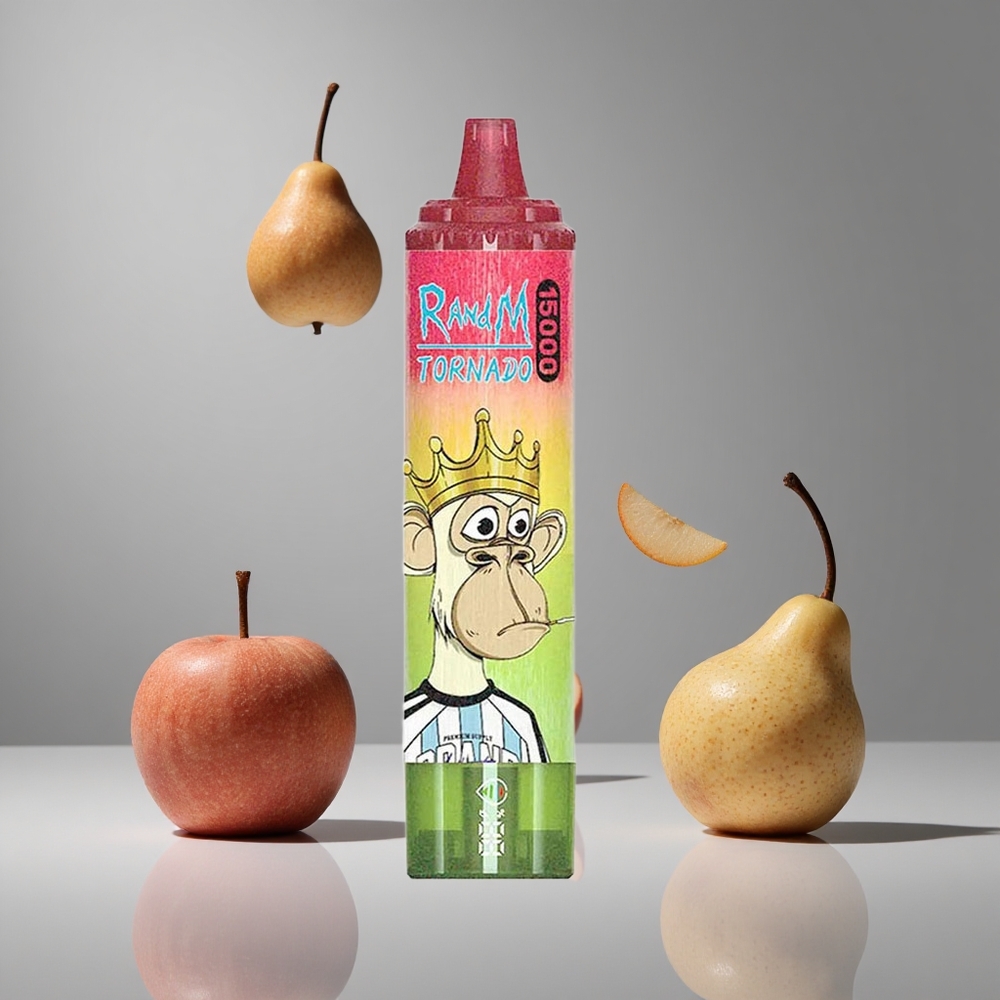 RandM Fumot Tornado 15000パフ 25ml リンゴ 桃 梨 850mAh メッシュコイル