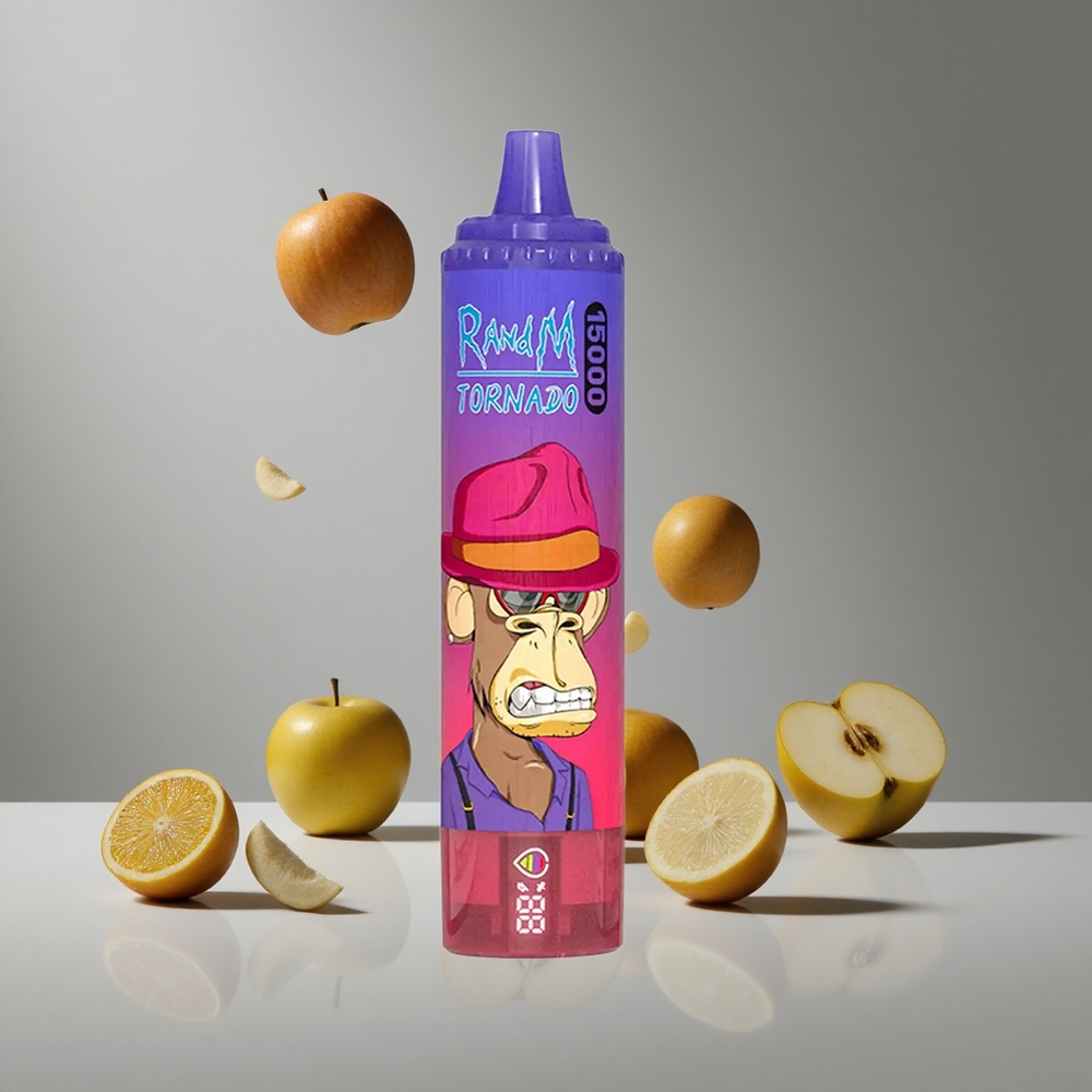 RandM Fumot Tornado 15000パフ 25ml サワーアップル ディスポーザブルベイプ 850mAh メッシュコイル