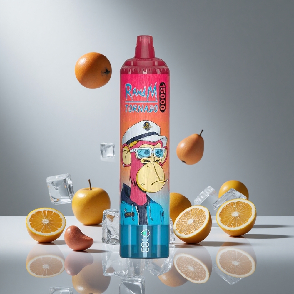 RandM Fumot Tornado 15000パフ 25ml ルシアイス リキッド LCD タイプC充電式 メッシュコイル