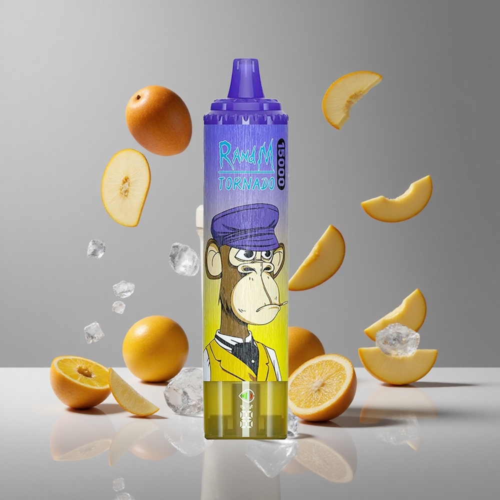 RandM Fumot Tornado 15000 パフ 25ml マンゴーオンアイス LCD タイプC充電
