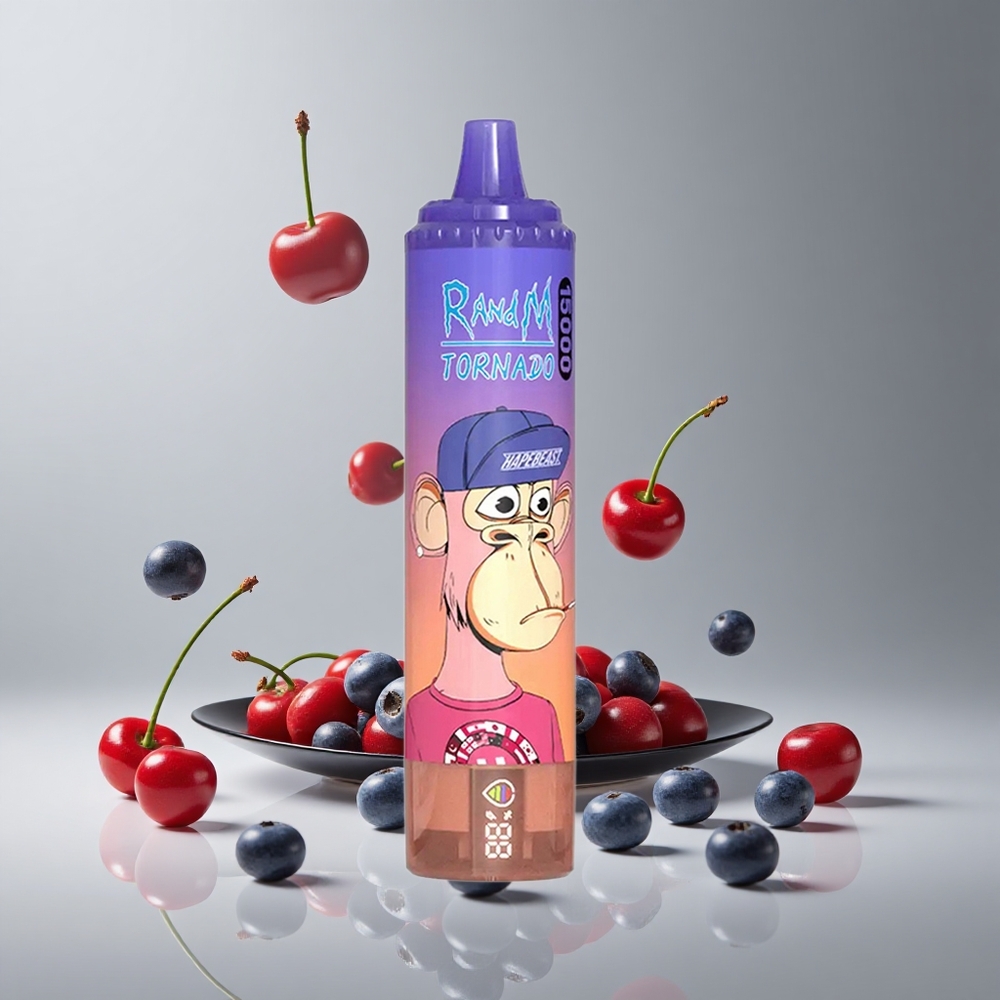 RandM Fumot Tornado 15000パフス ブルーベリー チェリー クランベリー LCD画面 Type-C充電