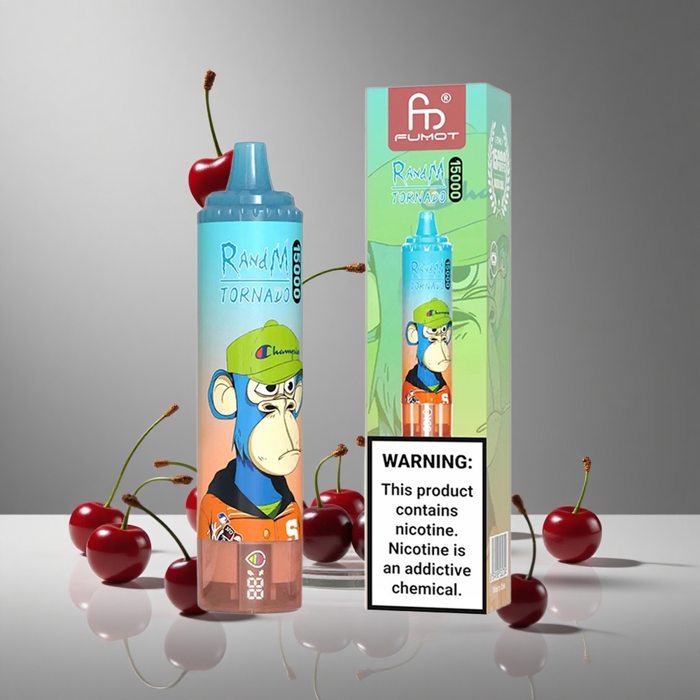RandM Fumot Tornado 15000パフ チェリーコーラ LCD画面 Type-C充電