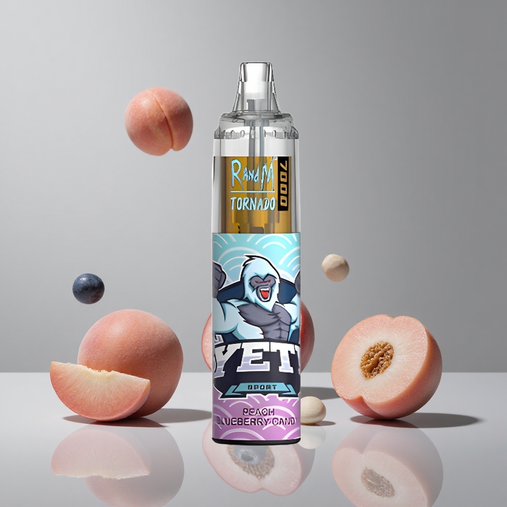 RandM Fumot Tornado 7000パフ ピーチブルーベリーキャンディ 14ML メッシュコイル