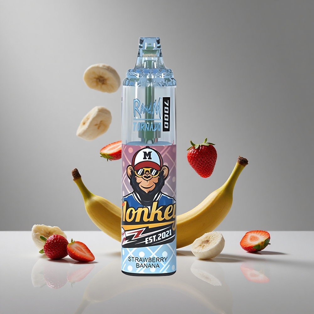 RandM Fumot Tornado 7000パフ ストロベリーバナナ 14ML メッシュコイル