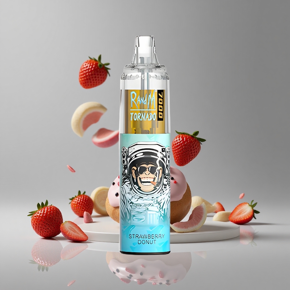 RandM Fumot Tornado 7000パフ ストロベリードーナツ 14ML メッシュコイル