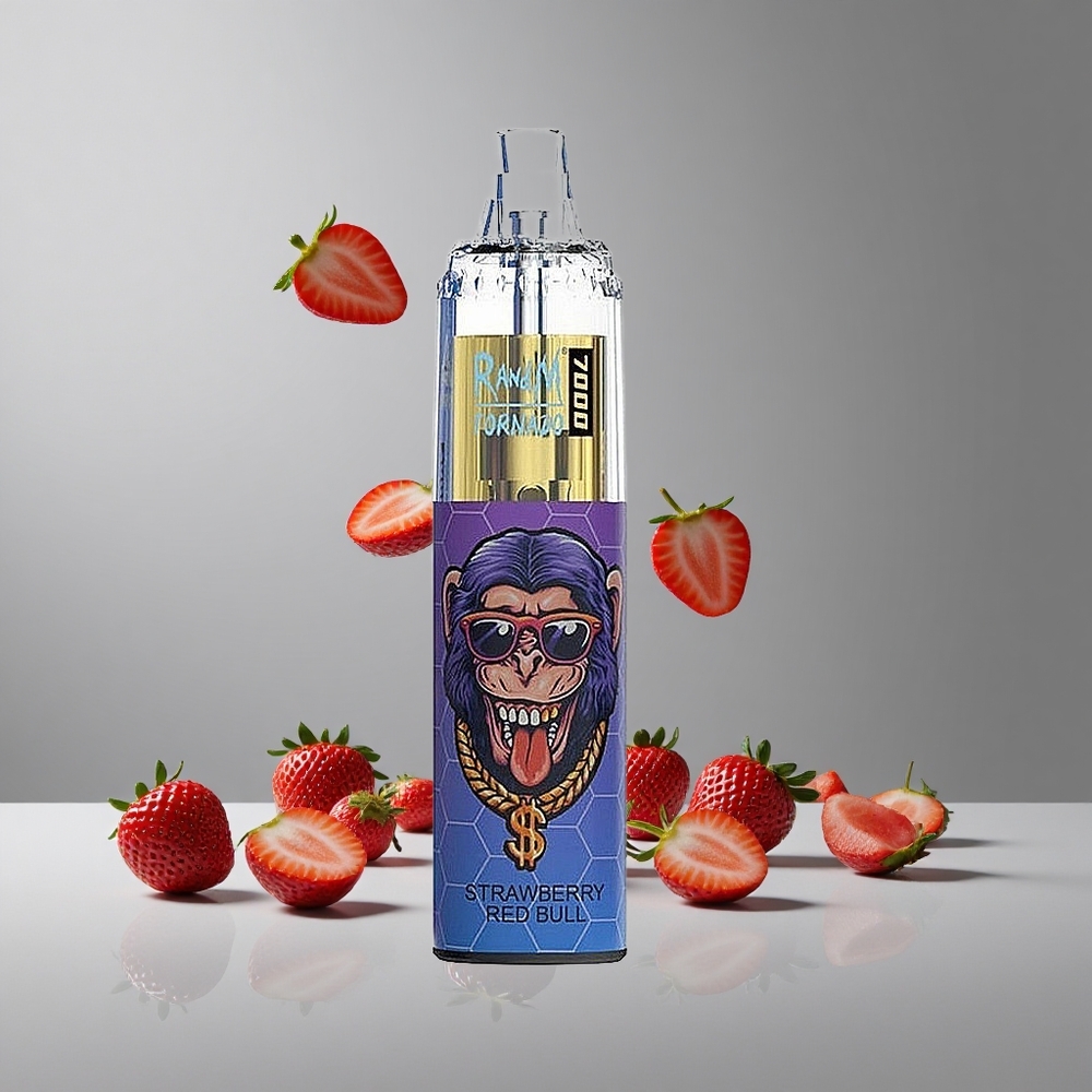 RandM Fumot Tornado 7000パフ ストロベリーレッドブル 14ML メッシュコイル