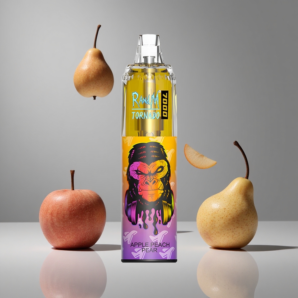 RandM Fumot Tornado 7000 プッフ リンゴ桃梨 14ML Eリキッド 850MAH バッテリー