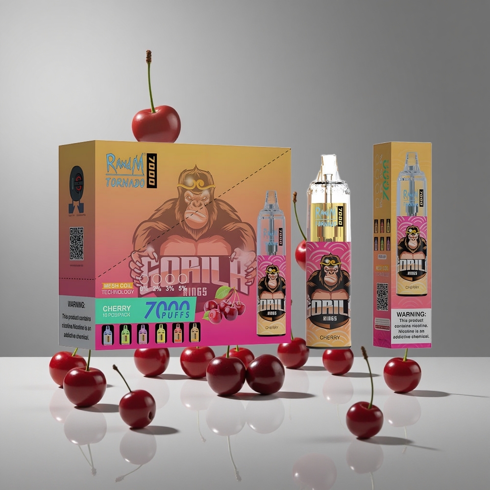 RandM Fumot Tornado 7000パフ チェリー 14ML E-liquid 850MAHバッテリー