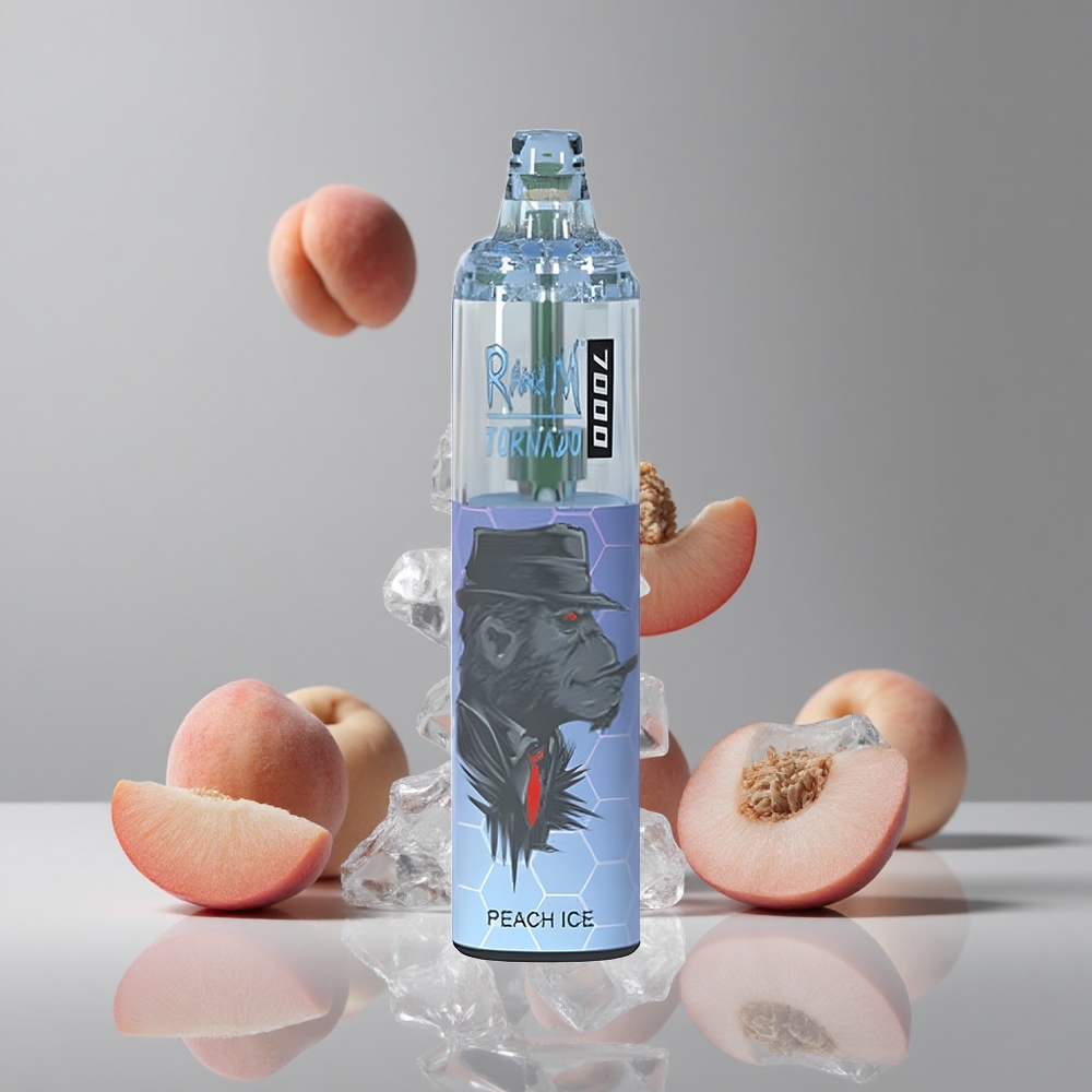 RandM Fumot Tornado 7000 パフ ピーチアイス 14ml E-リキッド 850MAH バッテリー