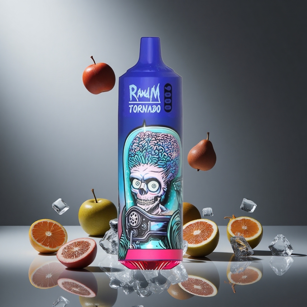 RandM Fumot Tornado 9000プッフ 18mL ブラックアイス ディスポーザブルベイプ