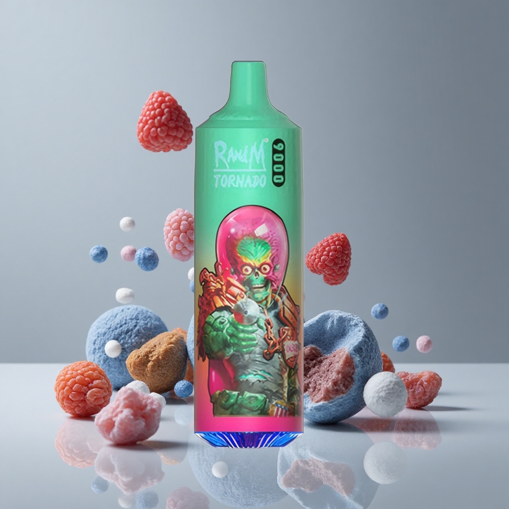 RandM Fumot Tornado 9000パフ ブルーラズクッシュ 850mAh充電式 18mLメッシュコイル