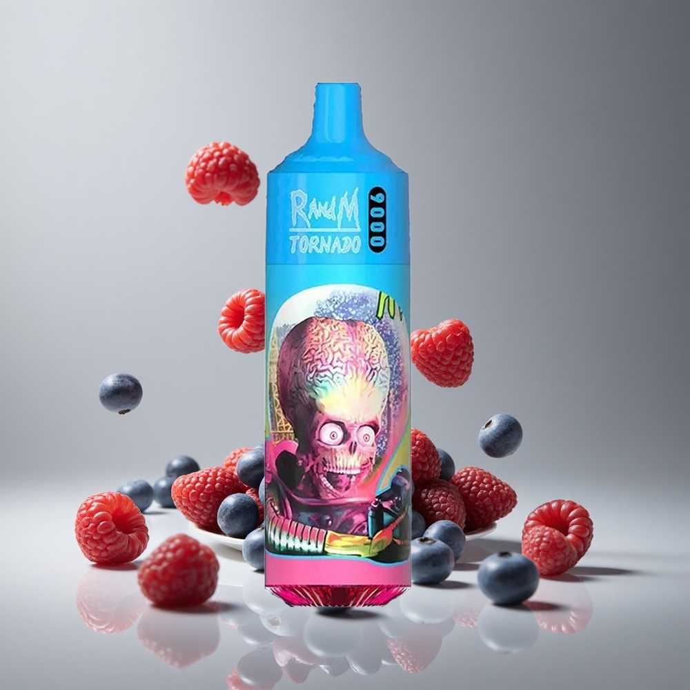 RandM Fumot Tornado 9000パフ ブルーベリーサワーラズベリー 850mAh充電式 18mL