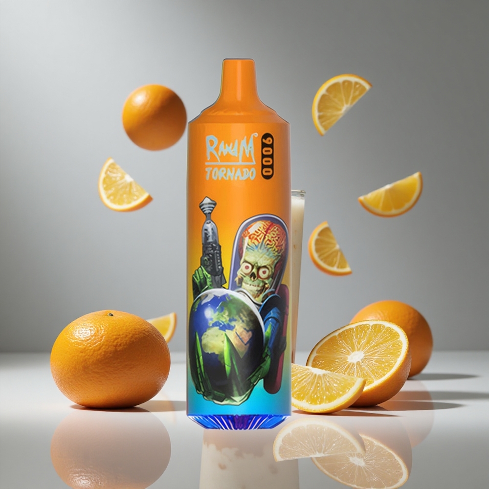 RandM Fumot Tornado 9000パフ オレンジソーダ 850mAh充電式 18mLメッシュコイル