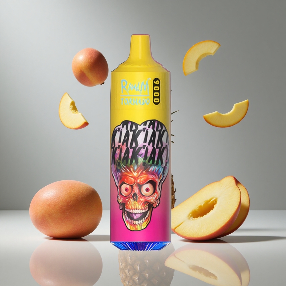 RandM Fumot Tornado 9000パフ ピーチマンゴーパイナップル 850mAh充電可能 18mL