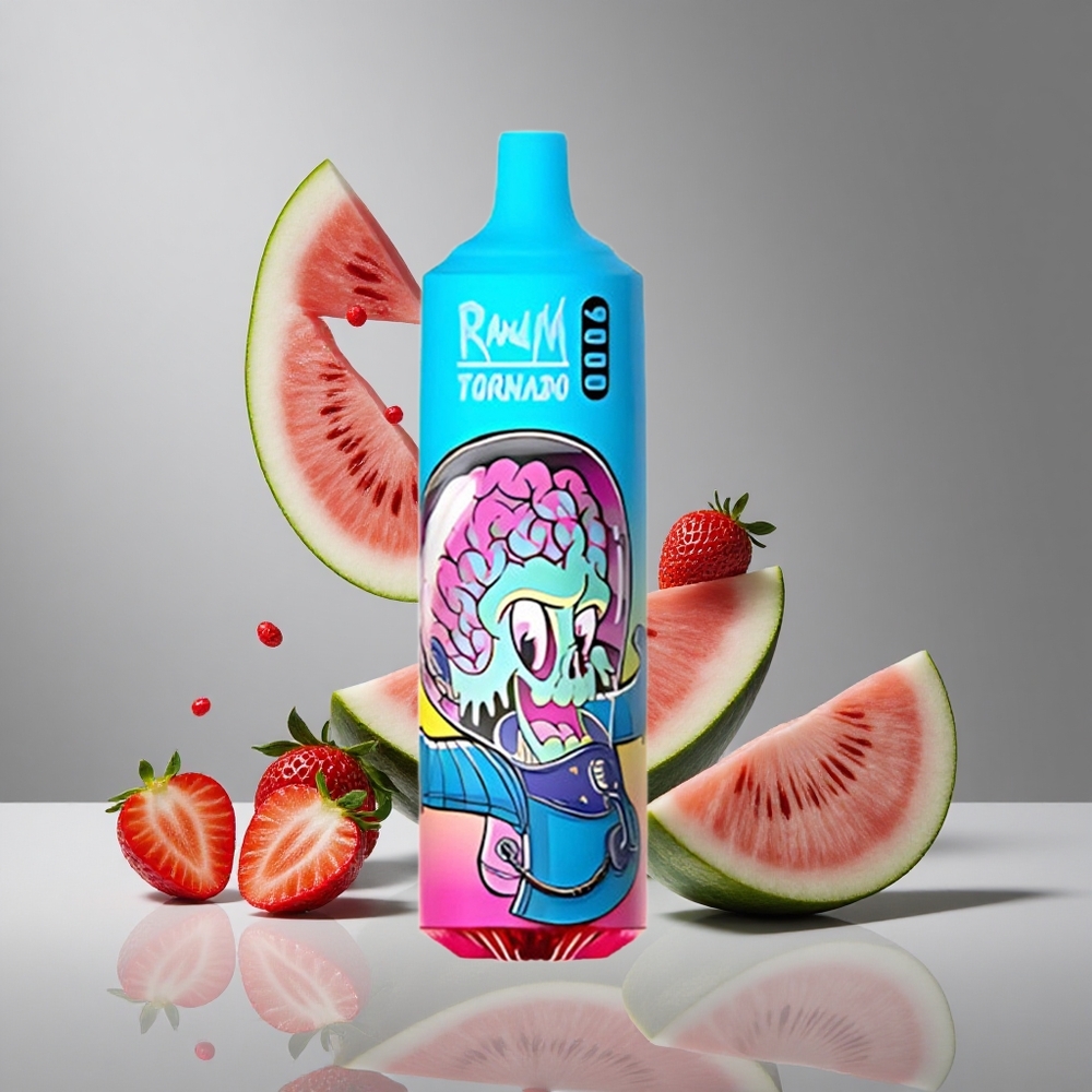 RandM Fumot Tornado 9000パフ プライムストロベリーウォーターメロン 850mAh充電式 18mL