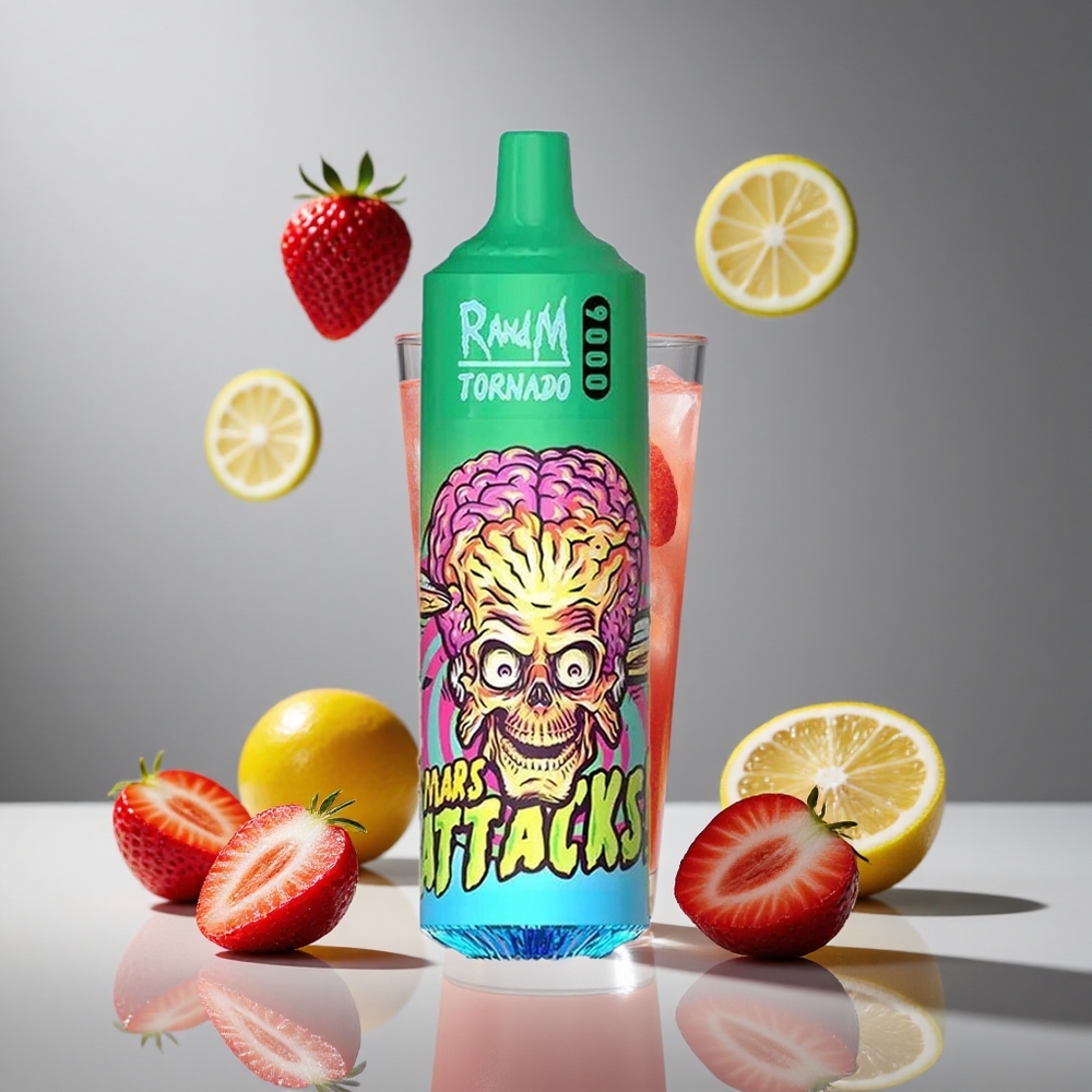 RandM Fumot Tornado 9000パフ ストロベリーレモネード 850mAh充電式 18mLメッシュコイル